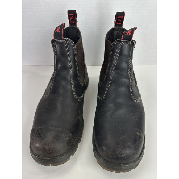 Redback Distressed Steel Toe Boots USBOK Red Back Elastic Brown Men's Size 14 - Picture 15 of 16